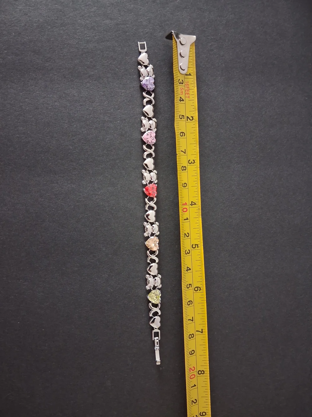 Multicolor Heart Crystal & Teddy Bears Tennis Bracelet - Women Jewelry